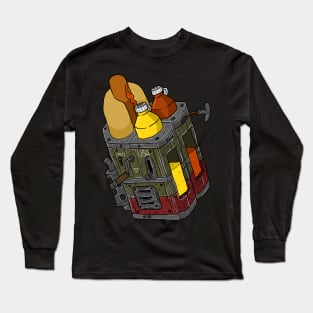 dieselpunk army hot dog with mustard and ketchup Long Sleeve T-Shirt